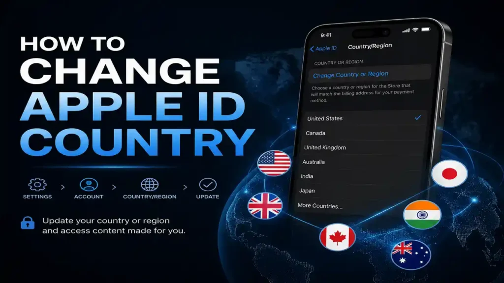 how to change apple id country
