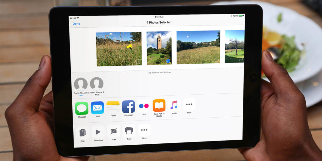 How to transfer photos from different devices to iPad using AirDrop