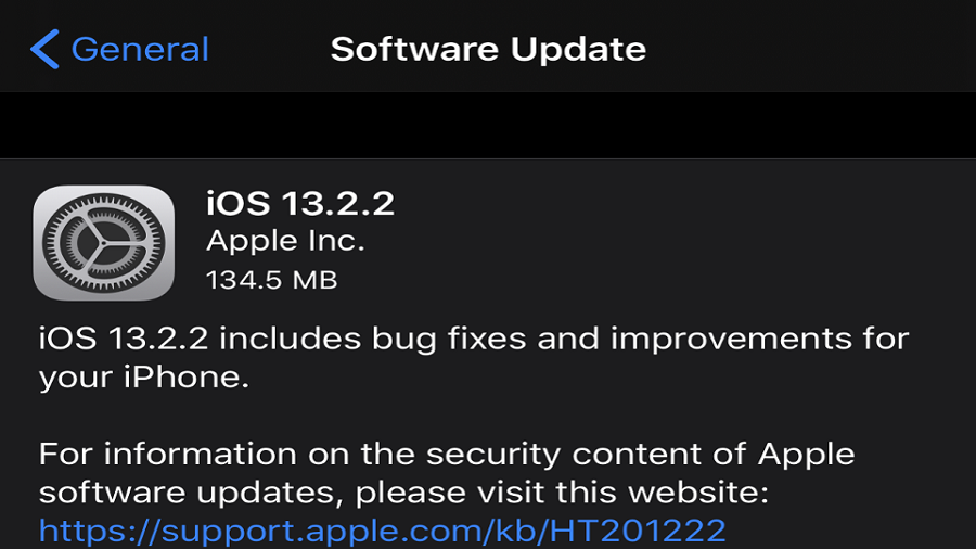 Apple’s iOS 13.2.2