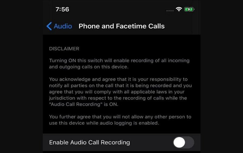 iOS 14 call recording