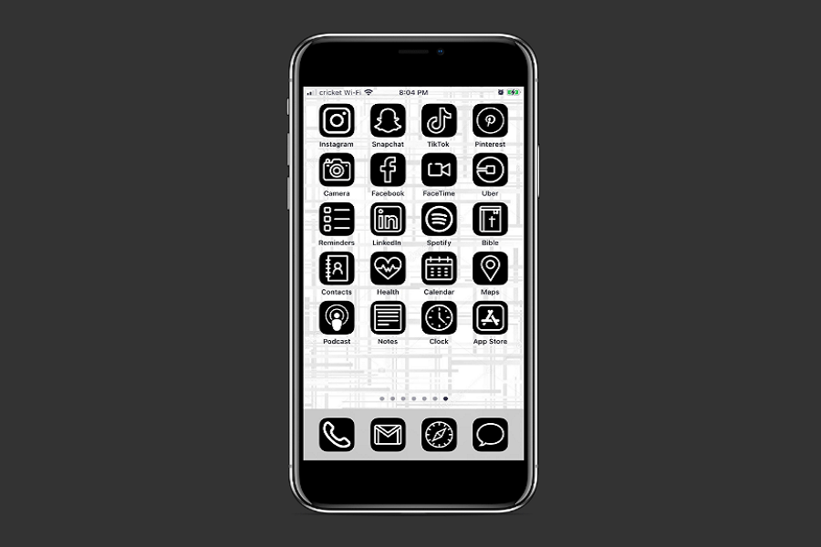 Black & White iOS 14 App Icons