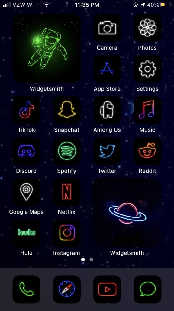 Best Aesthetic Neon iOS 14 Home Screen Ideas For Nostalgia