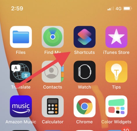 iphone app shortcut icons