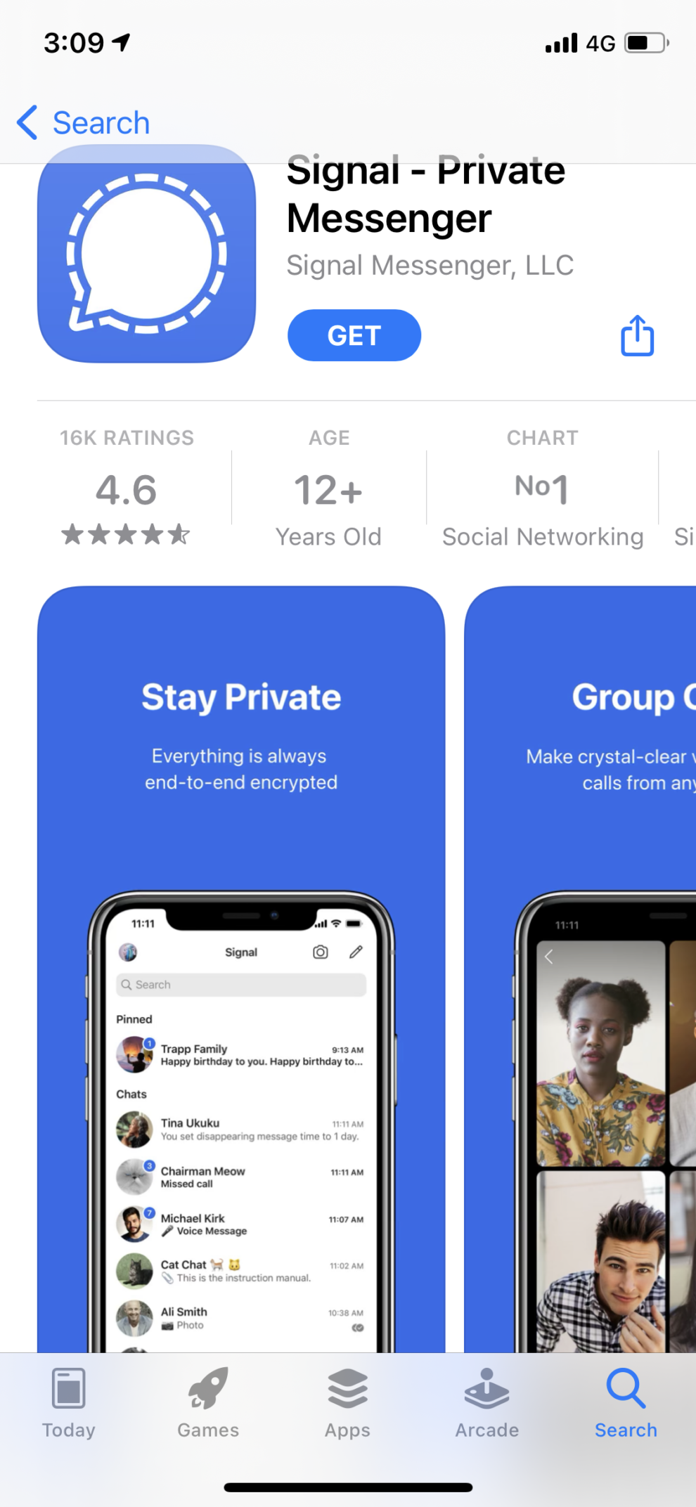 signal private messaging app