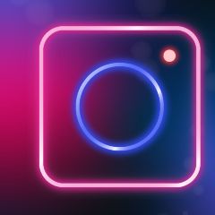 neon purple aesthetic app icons