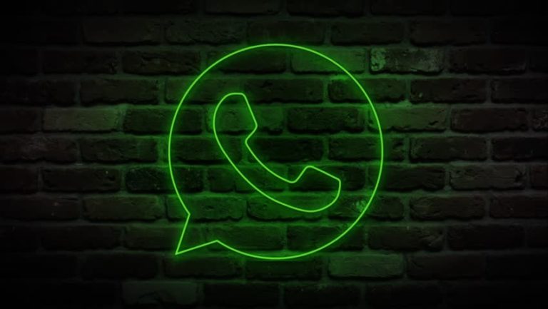 neon blue whatsapp logo