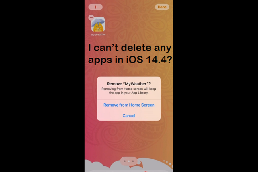 Can’t Delete Apps in iOS 14.4