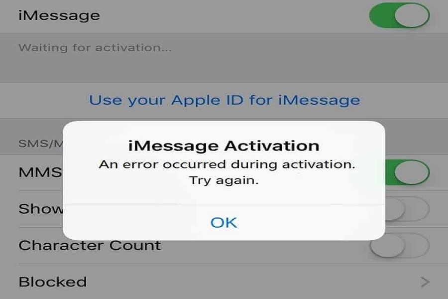 Facetime an error occurred during activation