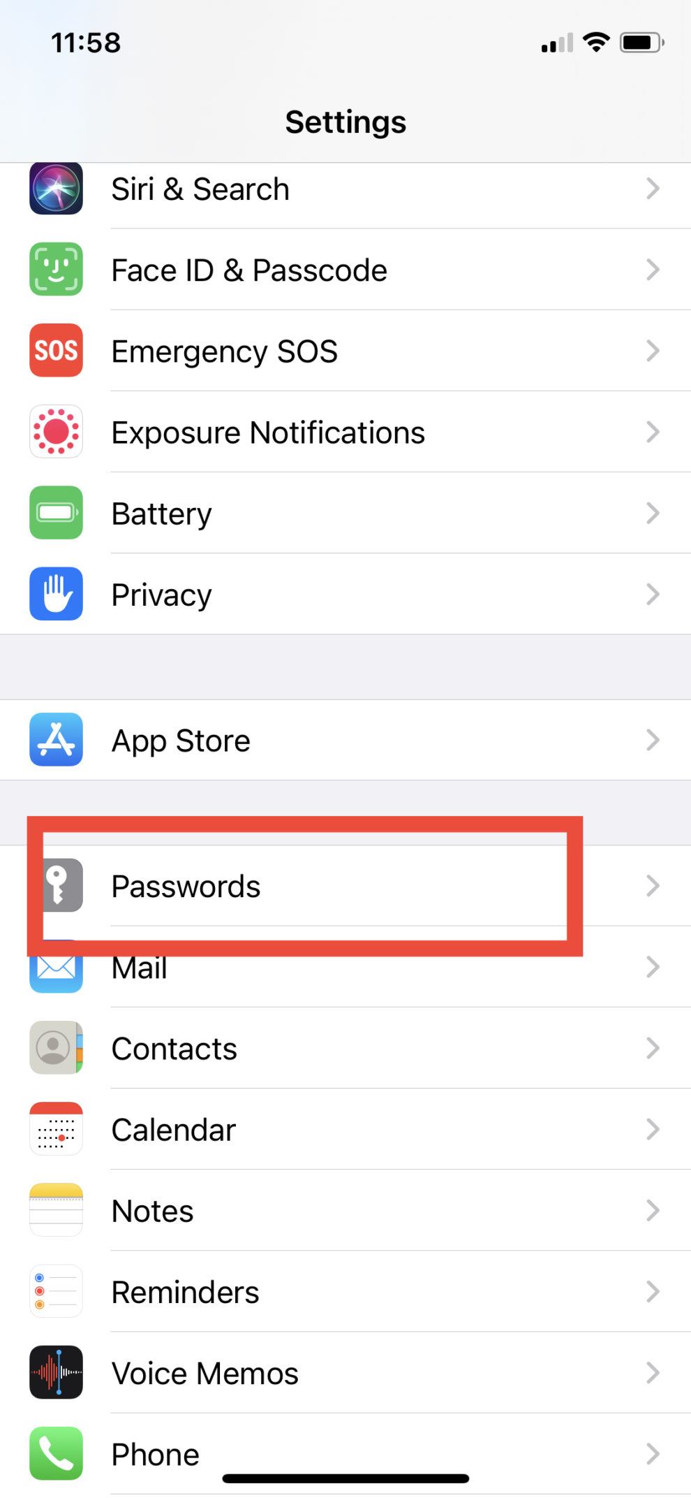 check saved passwords on iphone