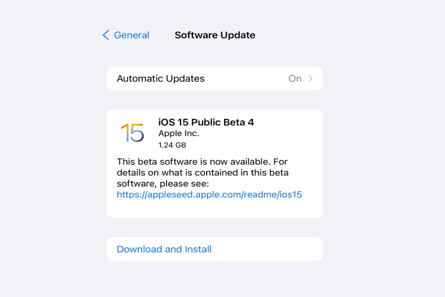 iOS 15 Beta 4