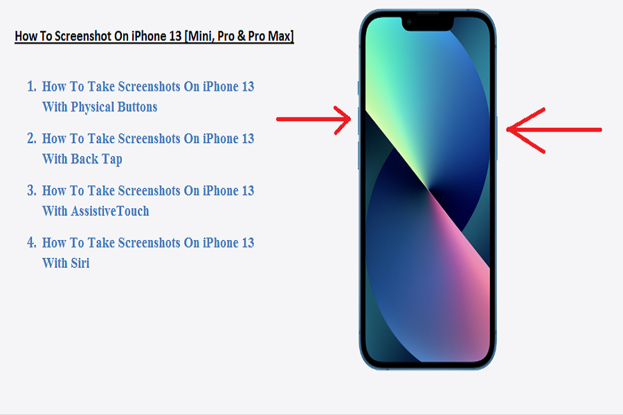 how to do screenshot on iphone 13