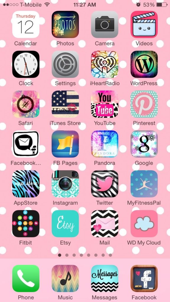 aesthetic home screens pink