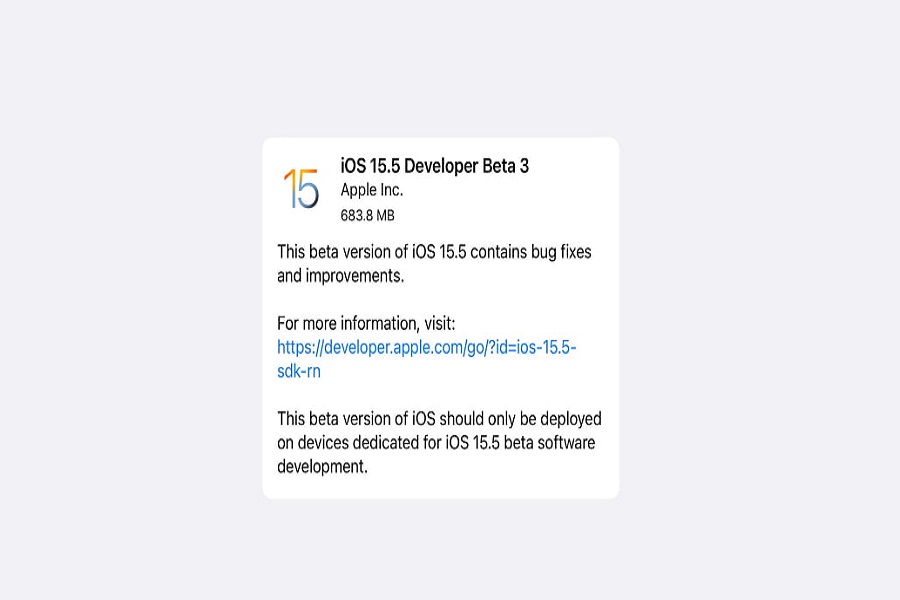 iOS 15.5 BETA 3