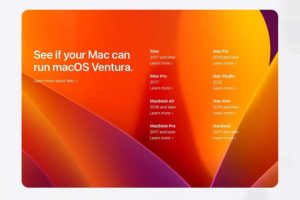 Mac OS Ventura Compatibility List