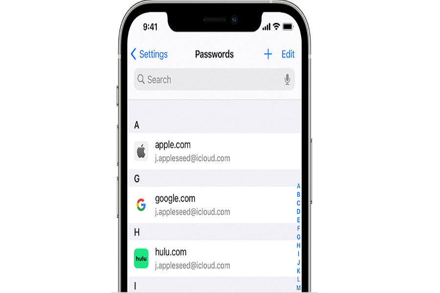 view saved passwords on iPhone