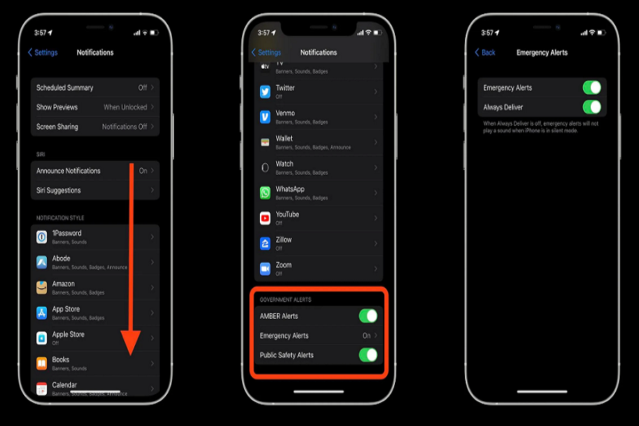 turn off amber alerts on iOS 16