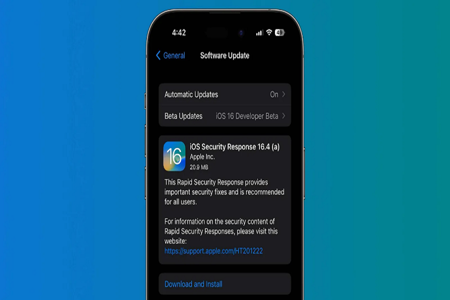 Rapid Security Response on iOS 16