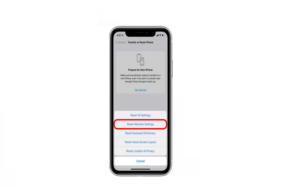 Reset Network Settings on iPhone