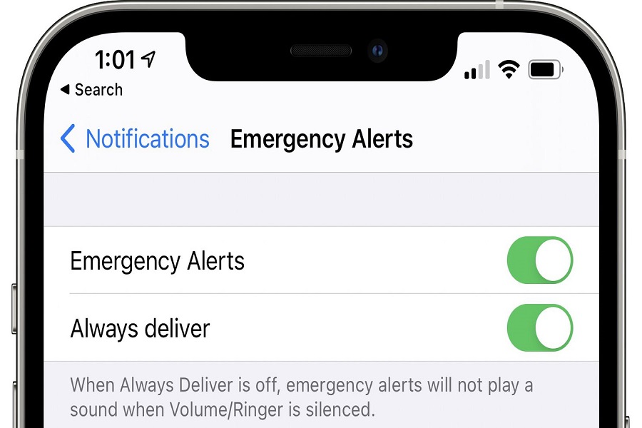 iOS Turn Off Emergency Alerts UK