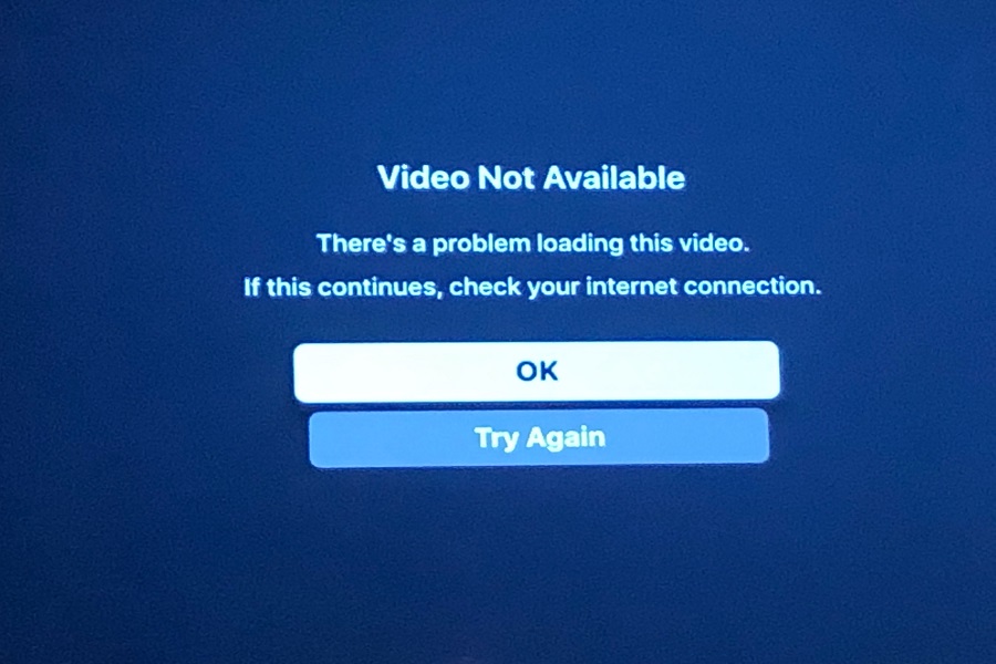 apple tv video not available