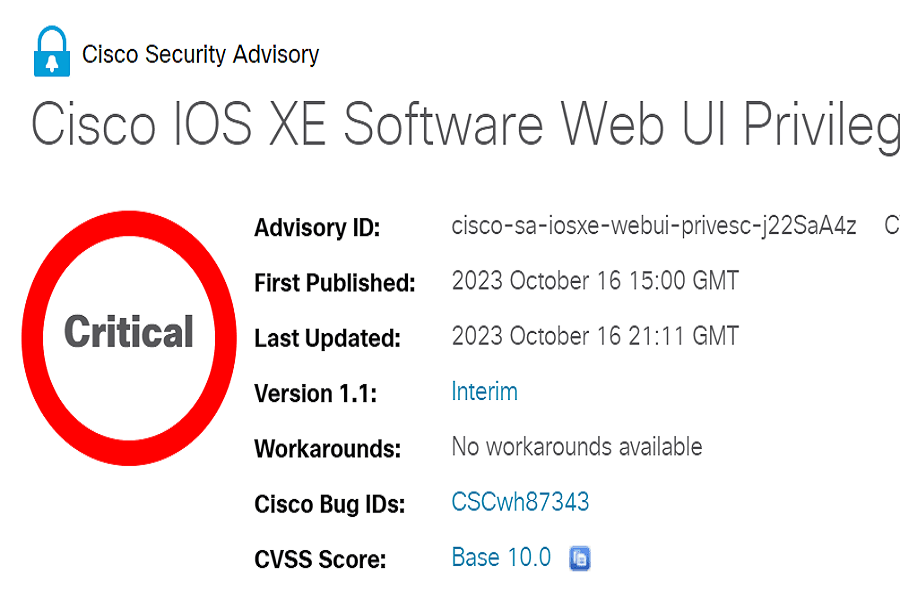 Cisco IOS XE Vulnerabilities