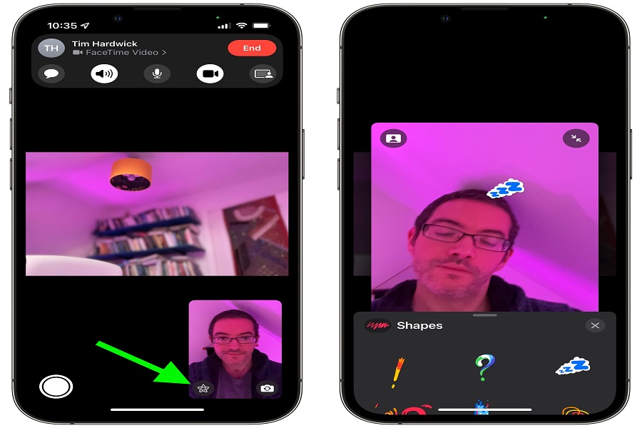 Effects in FaceTime on iOS 17