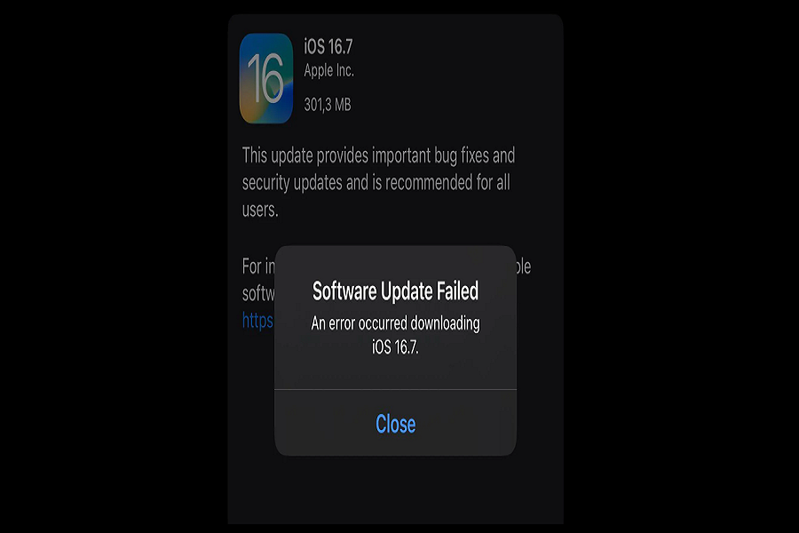 Error Occurred Downloading iOS 16.7