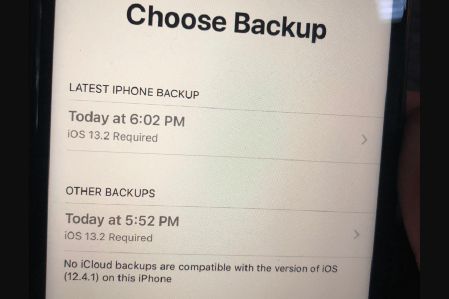 No iCloud Backups Are Compatible with the Version of iOS