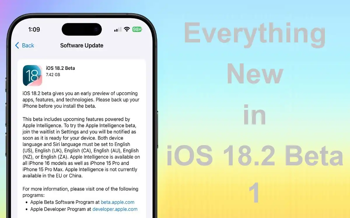 iOS 18.2 Beta 1