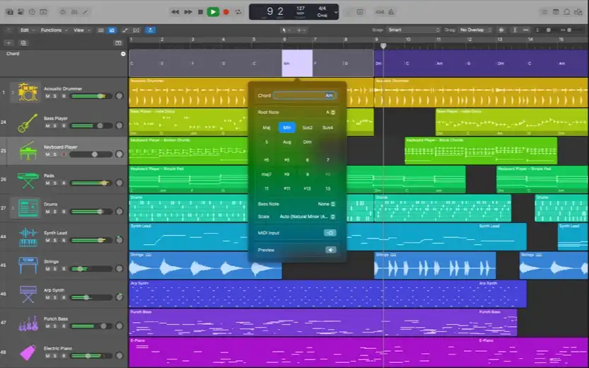 Logic Pro 11.1 for Mac Chord Track