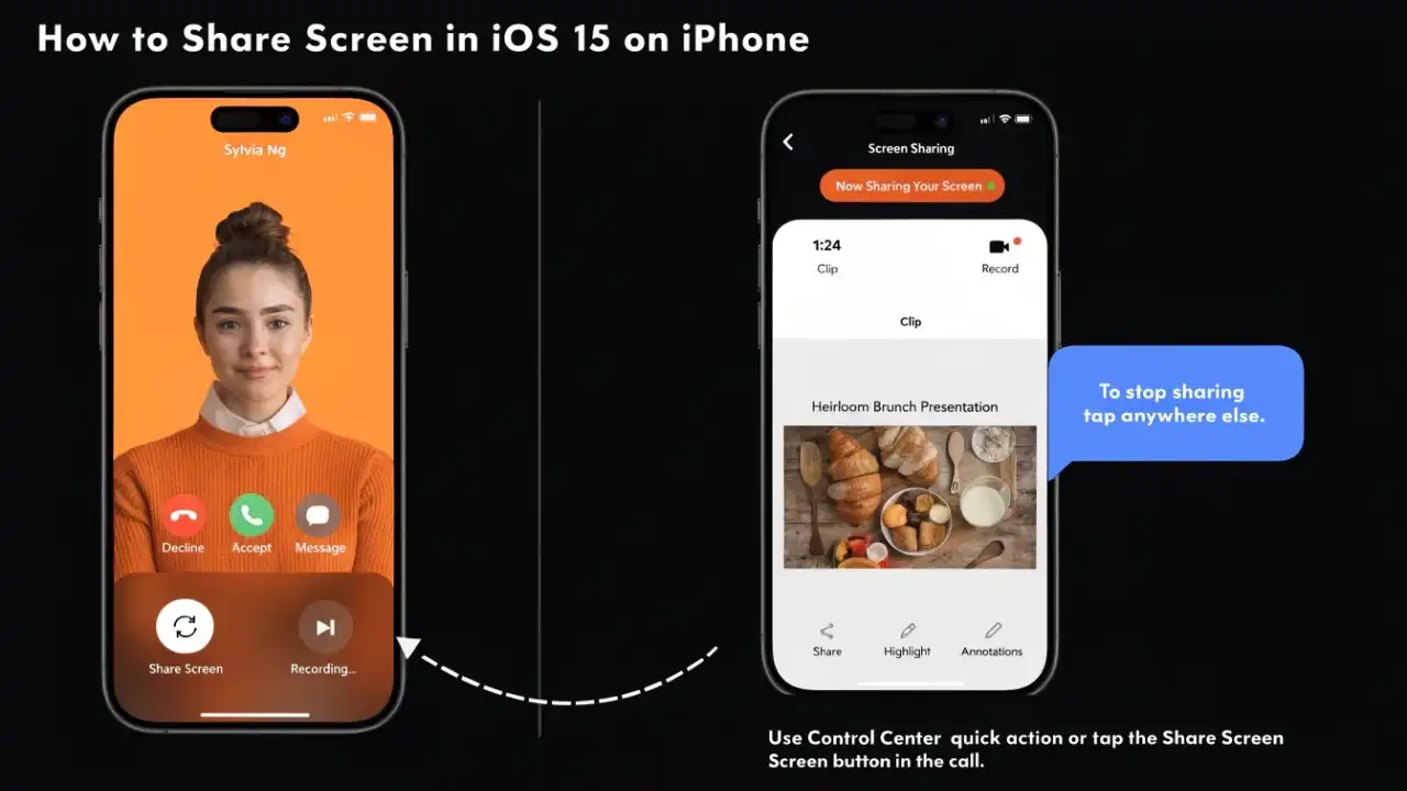 How To Share Screen In iOS 15 On iPhone