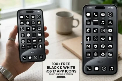 100+ Free Black & White iOS 17 App Icons For iPhone Home Screen