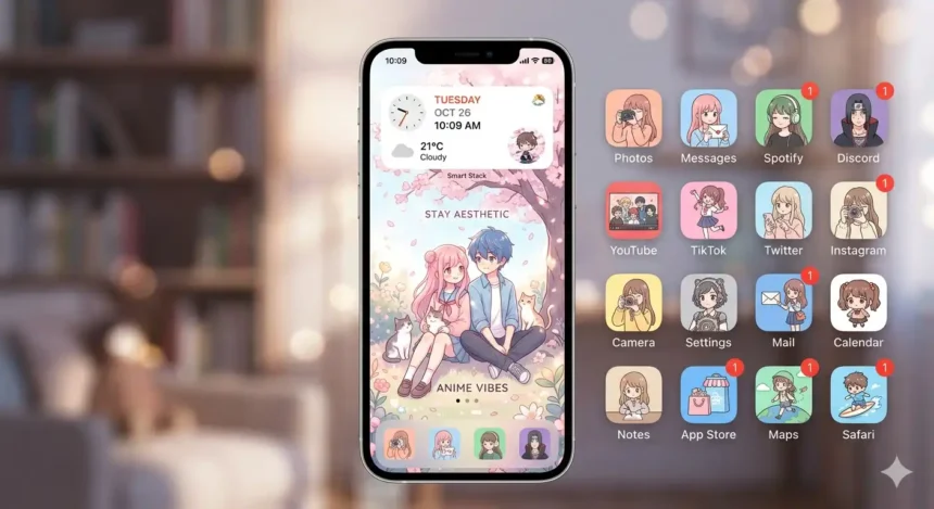Best Aesthetic Anime Icons For iPhone in iOS 14