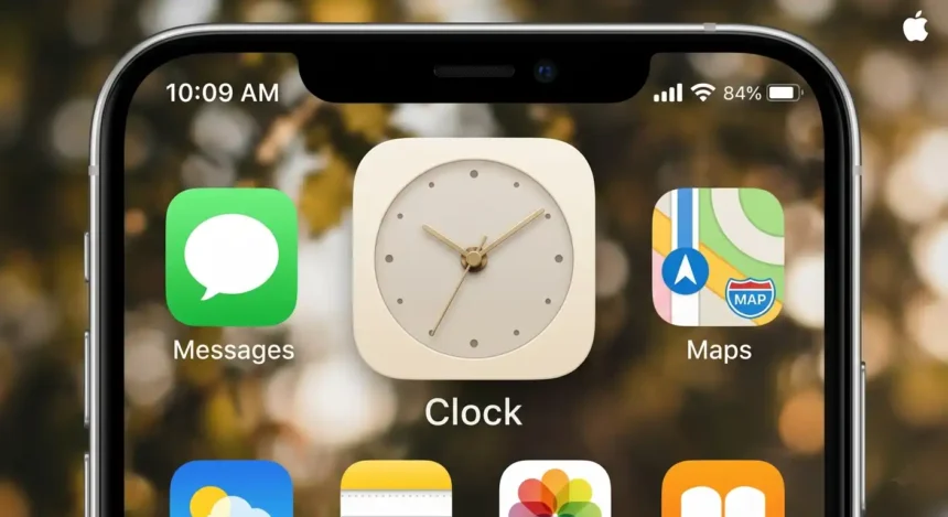 Clock Icon Aesthetic Logo For iPhone on iOS 14