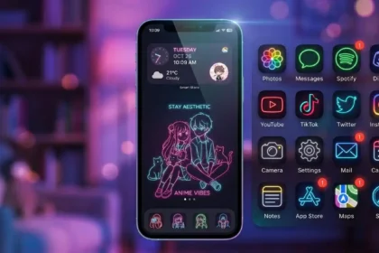 Neon Instagram Logo Aesthetic For iPhone on iOS 14