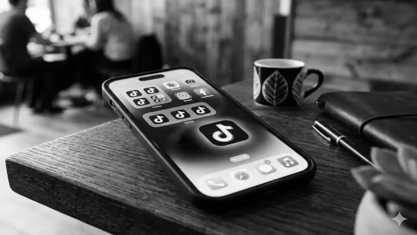 black and white tiktok logo