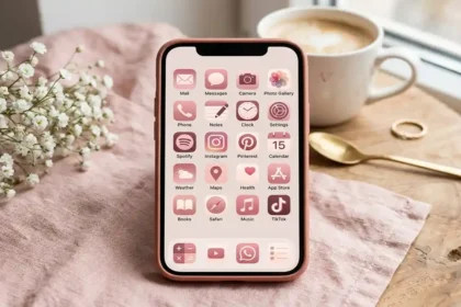 pink app icons