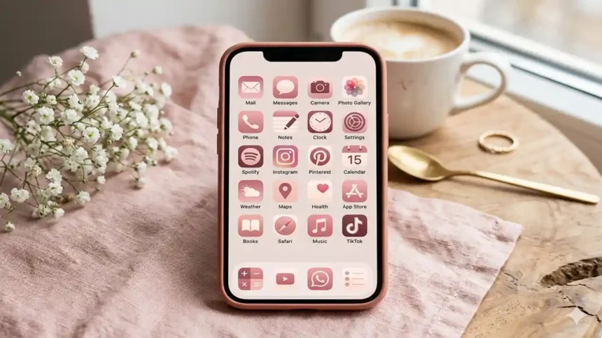 pink app icons