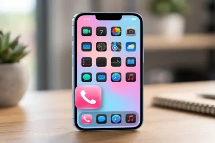 pink phone icon