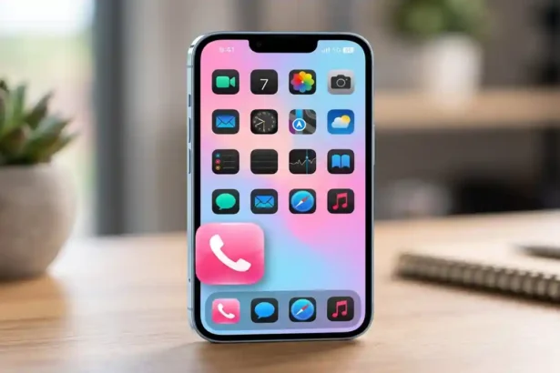 pink phone icon