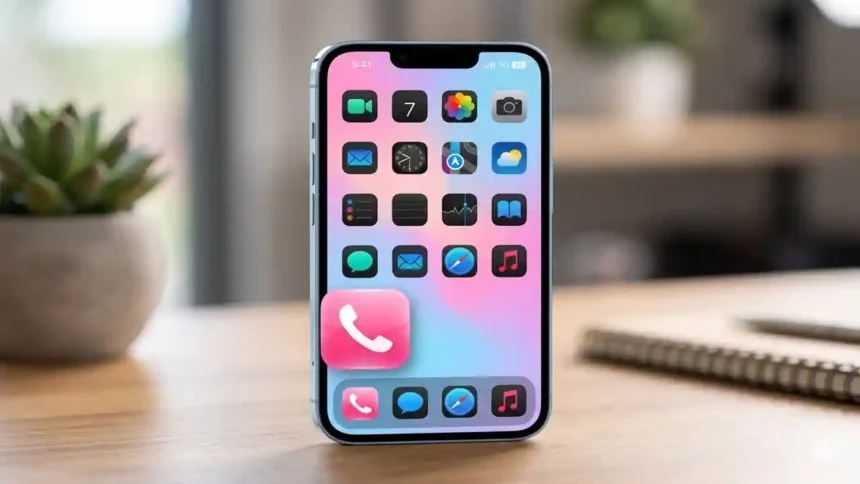 pink phone icon