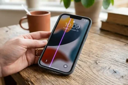 why is there a purple line on my iphone​