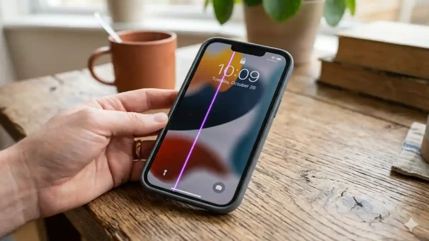 why is there a purple line on my iphone​