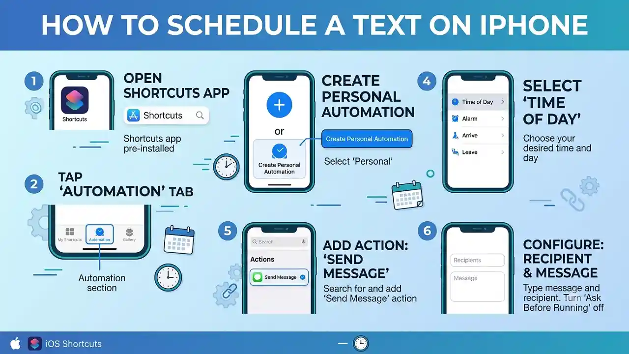 how to schedule a text on iphone