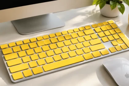 Large Print Keyboard macOS US English Yellow Apple Magic Keyboard