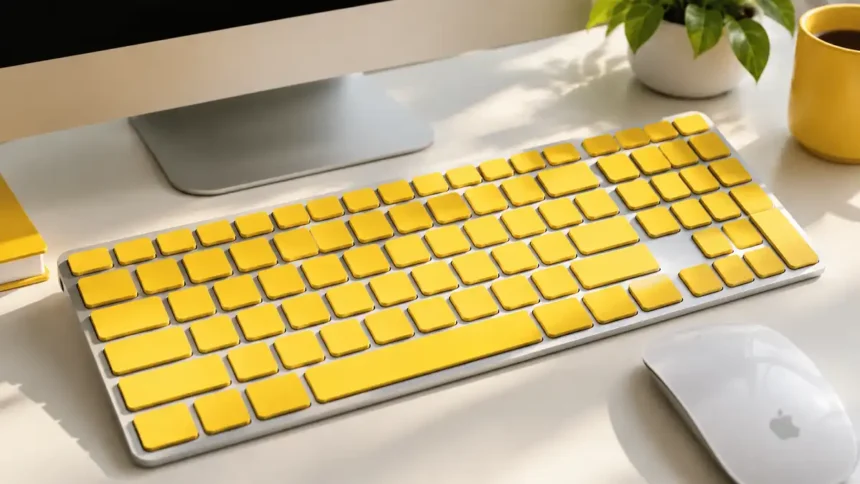 Large Print Keyboard macOS US English Yellow Apple Magic Keyboard